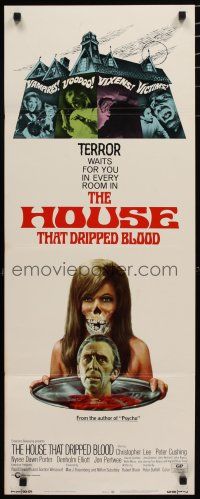 8b585 HOUSE THAT DRIPPED BLOOD insert '71 Christopher Lee, Peter Cushing, terror waits for you!