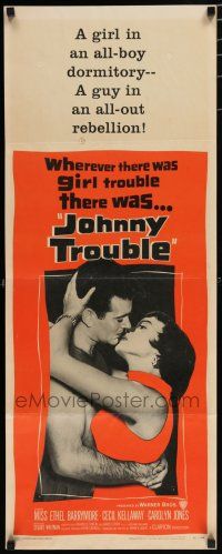 8b610 JOHNNY TROUBLE insert '57 wherever there was girl trouble, there was Carolyn Jones!