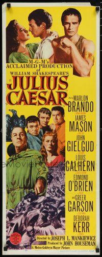 8b611 JULIUS CAESAR insert '53 art of Marlon Brando, James Mason & Greer Garson, Shakespeare
