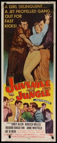 8b615 JUVENILE JUNGLE insert '58 a girl delinquent & a jet propelled gang out for fast kicks!