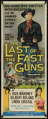 8b625 LAST OF THE FAST GUNS insert '58 Jock Mahoney's name was written with bullets, cool art!