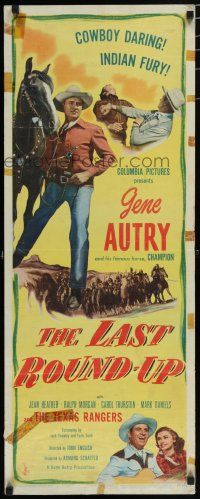 8b626 LAST ROUND-UP insert '47 great image of Gene Autry & his famous horse, Champion!