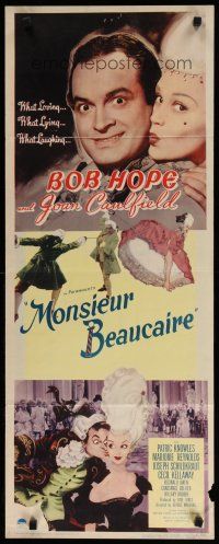 8b684 MONSIEUR BEAUCAIRE insert '46 great close up of Bob Hope kissed by pretty Joan Caulfield!