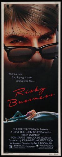 8b742 RISKY BUSINESS insert '83 classic close up artwork image of Tom Cruise in cool shades!