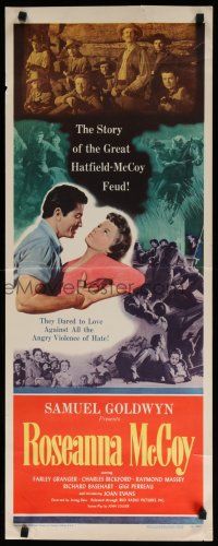 8b745 ROSEANNA MCCOY insert '49 Farley Granger in famous feud with the Hatfields, Nicholas Ray