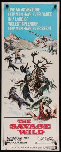 8b752 SAVAGE WILD insert '70 Yukon animal violence, Gordon Eastman, AIP!
