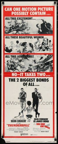 8b803 THUNDERBALL/YOU ONLY LIVE TWICE insert '71 Sean Connery's two biggest James Bonds of all!