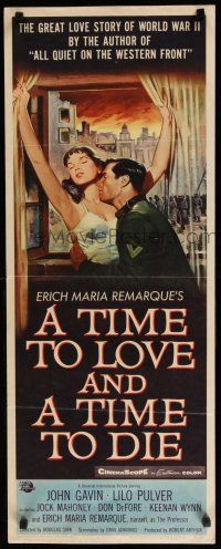 8b805 TIME TO LOVE & A TIME TO DIE insert '58 a great love story of WWII by Erich Maria Remarque!