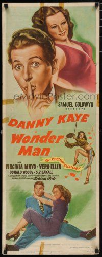 8b845 WONDER MAN insert '45 wacky Danny Kaye holds sexy Virginia Mayo + dancing Vera-Ellen!