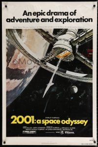 8c006 2001: A SPACE ODYSSEY 1sh R80 Stanley Kubrick, art of space wheel by Bob McCall!