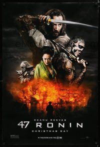 8c014 47 RONIN teaser DS 1sh '13 Keanu Reeves w/sword, Hiroyuki Sanada, Rick Genest!
