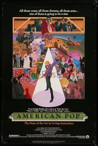 8c054 AMERICAN POP 1sh '81 cool rock & roll animation by Wilson McClean & Ralph Bakshi!