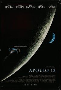 8c063 APOLLO 13 advance 1sh '95 Ron Howard directed, Tom Hanks, image of module in moon's orbit!