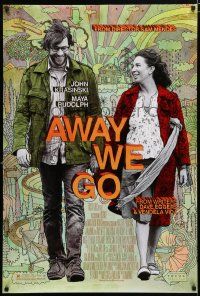 8c073 AWAY WE GO DS 1sh '09 Sam Mendes, John Krasinski & Maya Rudolph, cool artwork!