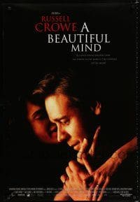 8c095 BEAUTIFUL MIND int'l DS 1sh '01 Ron Howard directed, paranoid-schizophrenic Russell Crowe!