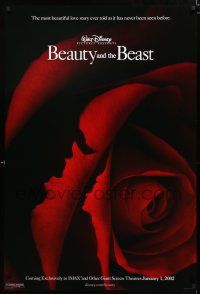 8c096 BEAUTY & THE BEAST advance DS 1sh R02 Walt Disney cartoon classic, art of cast in rose!