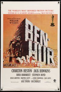 8c099 BEN-HUR 1sh R74 Charlton Heston, William Wyler classic religious epic, cool chariot art!