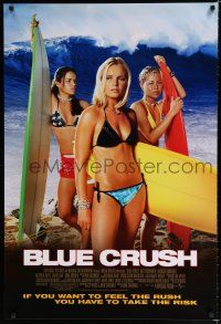 8c120 BLUE CRUSH 1sh '02 Michelle Rodriguez, sexy Kate Bosworth in bikini, surfing girls!