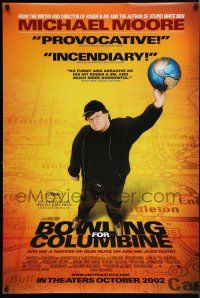 8c126 BOWLING FOR COLUMBINE blank ballcap style advance DS 1sh '02 Michael Moore documentary!
