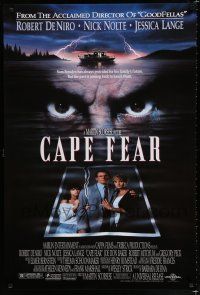 8c146 CAPE FEAR 1sh '91 Robert De Niro's eyes, Nick Nolte, Jessica Lange, Juliette Lewis