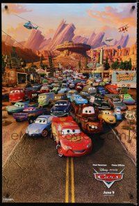 8c150 CARS advance DS 1sh '06 Walt Disney animated automobile racing, cool image of cast!