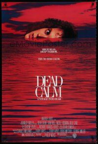 8c212 DEAD CALM 1sh '89 Sam Neill, wild image of Nicole Kidman on horizon of red ocean!