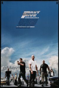 8c268 FAST FIVE advance DS 1sh '11 Vin Diesel, Paul Walker, Dwayne Johnson, street racing action!