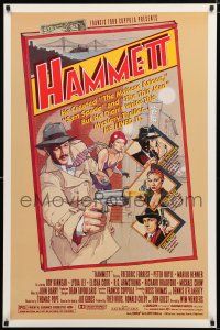 8c328 HAMMETT 1sh '82 Wim Wenders directed, Frederic Forrest, really detective art by Garland!