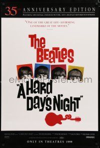 8c331 HARD DAY'S NIGHT advance 1sh R99 great image of The Beatles, rock & roll classic!