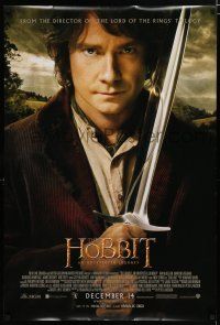 8c352 HOBBIT: AN UNEXPECTED JOURNEY int'l advance DS 1sh '12 Tolkien, Martin Freeman as Bilbo w/Sting!