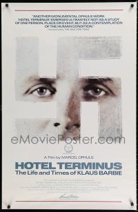 8c356 HOTEL TERMINUS 1sh '88 Marcel Ophuls directs the life of Klaus Barbie, swastika image!
