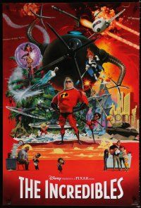 8c374 INCREDIBLES 1sh '04 Disney/Pixar animated sci-fi superhero family, cool McGinnis art!