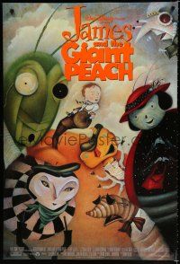 8c407 JAMES & THE GIANT PEACH DS 1sh '96 Disney fantasy cartoon, Lane Smith art of cast!