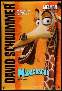 8c488 MADAGASCAR advance DS 1sh '05 African cartoon animals, David Schwimmer as Melman!