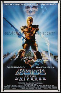 8c504 MASTERS OF THE UNIVERSE 1sh '87 great image of Dolph Lundgren as He-Man!