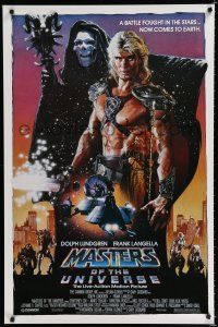 8c503 MASTERS OF THE UNIVERSE 1sh '87 Dolph Lundgren as He-Man, great Drew Struzan art!