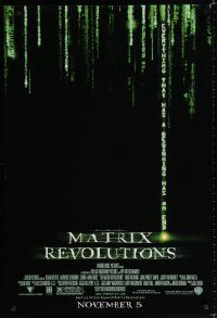 8c510 MATRIX REVOLUTIONS advance DS 1sh '03 everything that has a beginning has an end!