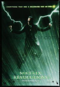 8c513 MATRIX REVOLUTIONS teaser DS 1sh '03 image of Hugo Weaving as Agent Smith!