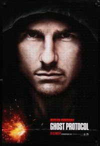 8c533 MISSION: IMPOSSIBLE GHOST PROTOCOL teaser DS 1sh '11 close-up of Tom Cruise in hoodie!