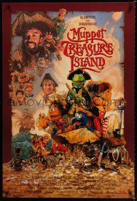 8c543 MUPPET TREASURE ISLAND DS 1sh '96 Jim Henson, Drew Struzan art of Kermit, Miss Piggy & cast!