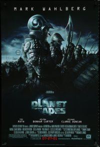 8c587 PLANET OF THE APES style C advance 1sh '01 Tim Burton, close-up image of huge ape army!