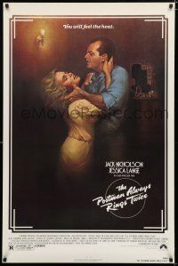 8c595 POSTMAN ALWAYS RINGS TWICE 1sh '81 art of Jack Nicholson & Jessica Lange by Rudy Obrero!