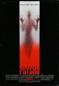 8c608 PSYCHO advance DS 1sh '98 Hitchcock re-make, cool image of victim behind shower curtain!