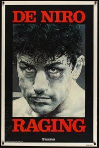 8c617 RAGING BULL teaser 1sh '80 Martin Scorsese, classic close up boxing image of Robert De Niro!