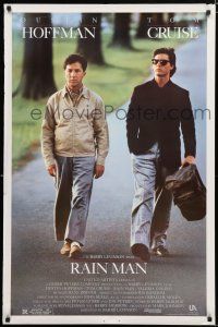8c619 RAIN MAN 1sh '88 Tom Cruise & autistic Dustin Hoffman, directed by Barry Levinson!