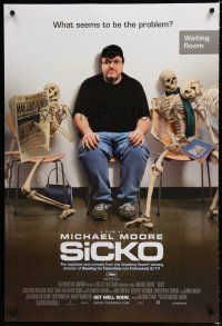 8c680 SICKO advance DS 1sh '07 wacky Michael Moore, what seems to be the problem?
