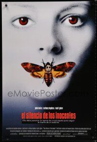 8c682 SILENCE OF THE LAMBS Spanish/U.S. 1sh '90 great image of Jodie Foster w/moth over mouth!