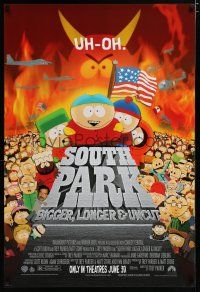 8c699 SOUTH PARK: BIGGER, LONGER & UNCUT advance DS 1sh '99 Parker & Stone animated musical!