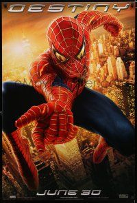 8c704 SPIDER-MAN 2 teaser 1sh '04 cool image of Tobey Maguire as superhero, destiny!