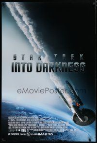 8c708 STAR TREK INTO DARKNESS advance DS 1sh '13 Peter Weller, cool image of crashing starship!